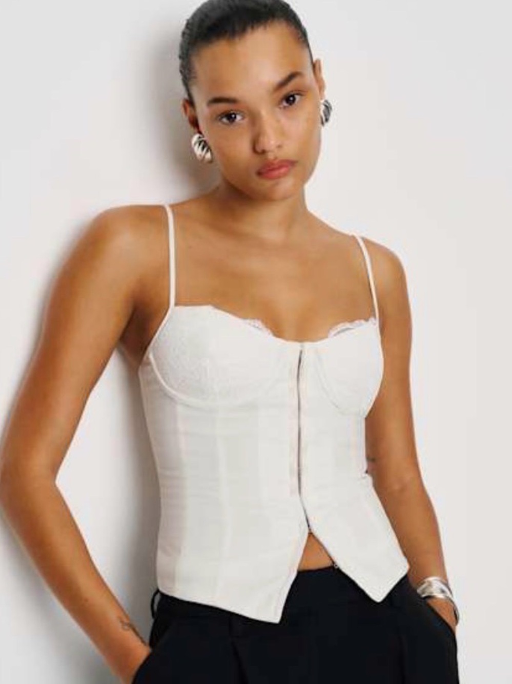 Reformation Italiana Top NWT White Corset Style